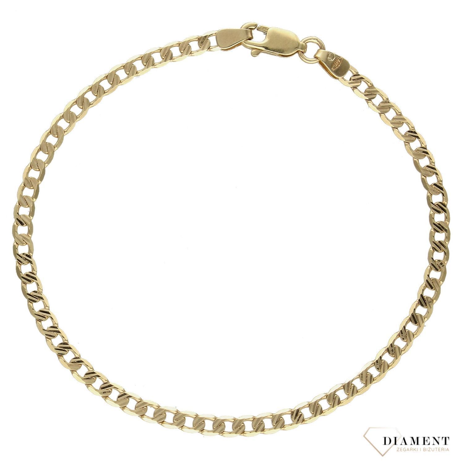 Złota bransoletka 585 pancerka pave DIA-BRA-1102-065 PAVE 585 2,5mm Bransoletka w takiej formie to ciekawy model bransoletki, który z pewnością zachwyci kobiety eleganckie, pełne klasy. 1.jpg